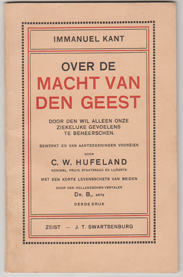 Immanuel Kant: Over de macht van den geest - nr. 1