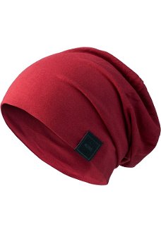 9223 Beanie muts MDis met logo maroon