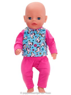 Baby Born Soft 36 cm Pyjama fuchsia/blauw/eenhoorns