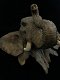 Een fraai wandornament van een olifantenkop,in detail - 5 - Thumbnail