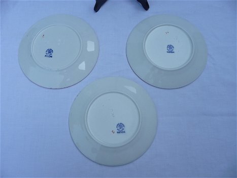 Société Céramique Maestricht 3 x Potiche ontbijtbord blauw b - 5