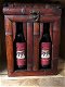 koloniaal houten kist voor 2 flessen wijn ,bamboe afwerking - 1 - Thumbnail