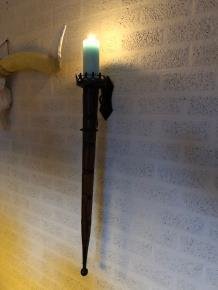 Wand kasteelfakkel metaal- hardhout, wandkandelaar - 2