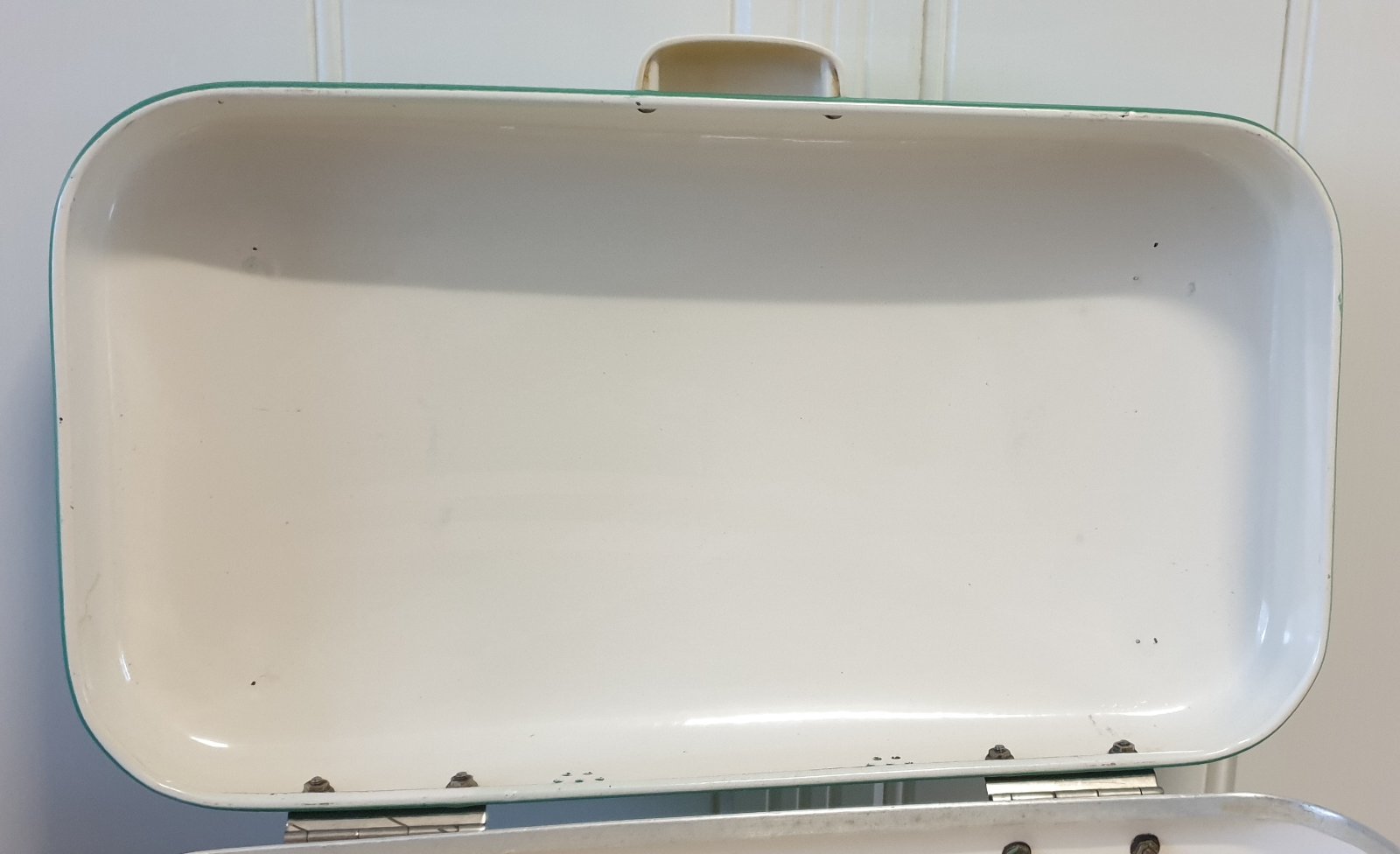 Prachtige oude broodtrommel Groen-Creme - Afbeelding 7