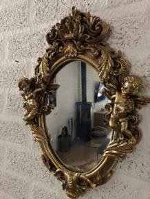 Prachtige spiegel met engelen tafereel, goud kleur.-kado - 2