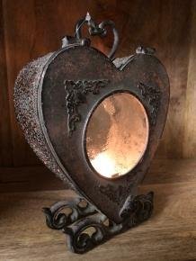 Prachtige lantaarn - hart vorm klassiek-met antiek glas
