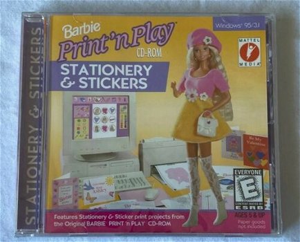 Barbie Print and Play Stationary and Stickers (CDRom) Nieuw - 0