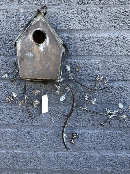 Prachtig metalen wand vogelhuis, - nr. 1