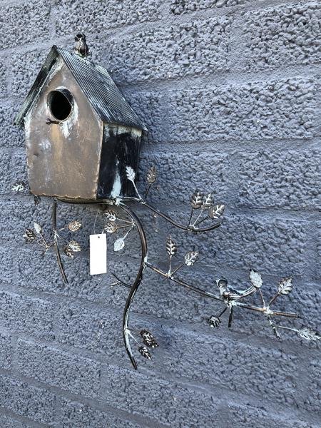 Prachtig metalen wand vogelhuis, - Afbeelding 3