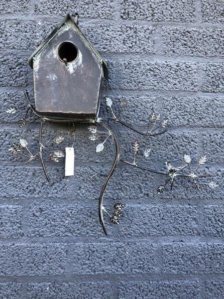 Prachtig metalen wand vogelhuis, - Afbeelding 4