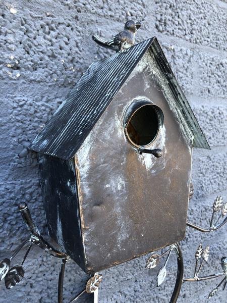 Prachtig metalen wand vogelhuis, - Afbeelding 5