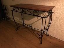 Antieke side table, decoratieve tafel, bruin - 7
