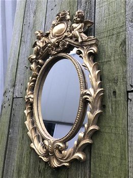Decoratieve spiegel met 2 engelen zittend op de lijst, kado - 1