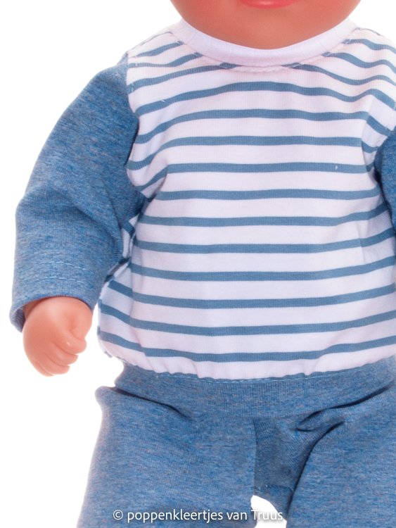 Baby Born Soft 36 cm Jongens pyjama blauw/streep - Afbeelding 2