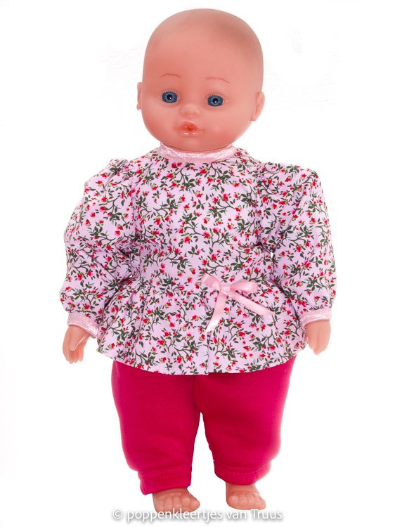 Hema pop 40 cm Setje fuchsia/roze/roosjes - nr. 1