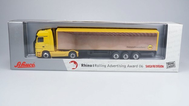 1:87 Schuco 22698 Mercedes Benz truck 'Diebstahlversichert Arag' Rhino Award Edition 2006 - 0