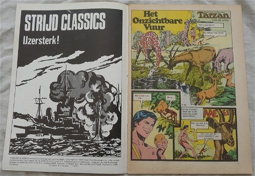 Strip Boek / Comic Book, Tarzan van de apen, Nummer 12199, CLASSICS LEKTUUR, 1975.(Nr.1) - 1