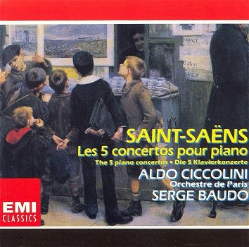 Aldo Ciccolini - Camille Saint-Saëns – The 5 Piano Concertos (2 CD) Nieuw - 0
