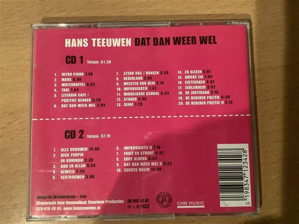 Hans Teeuwen, Dat dan weer wel (Dubbel cd) - Afbeelding 2