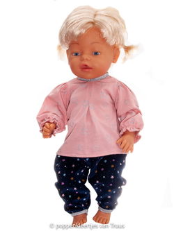 Baby Born 43 cm Setje roze/blauw/sterretjes/zilver