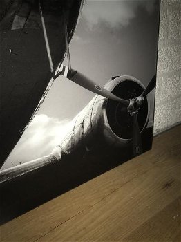 Kunst op glas van vliegtuig De UIVER, prachtig ,kado - 1