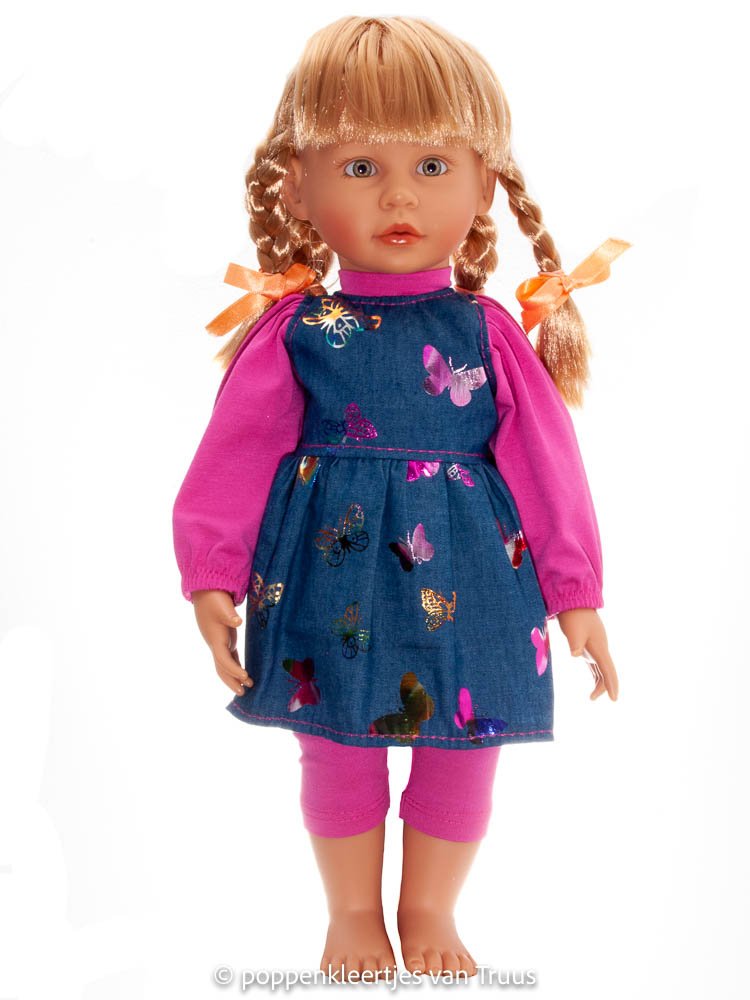Zapf pop Emma 50 cm Setje vlinders/blauw/fuchsia - nr. 1