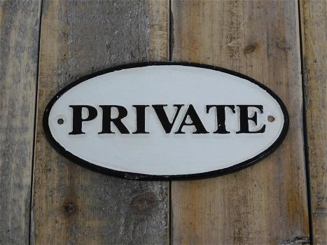 Bordje- PRIVATE - voor op de deur - kado -prive - 0