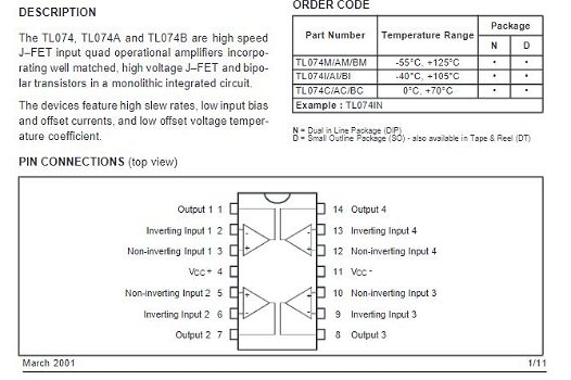 OP-AMP uA741, TL071 en TL074 (DIL 8 / DIL14 uitv.) - 5