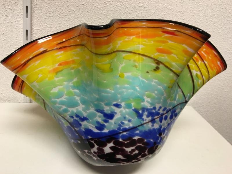 geblazen schaal, facinerend mooi-glas,de hand vervaardigd - Afbeelding 4