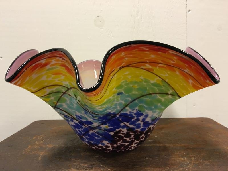 geblazen schaal, facinerend mooi-glas,de hand vervaardigd - Afbeelding 5