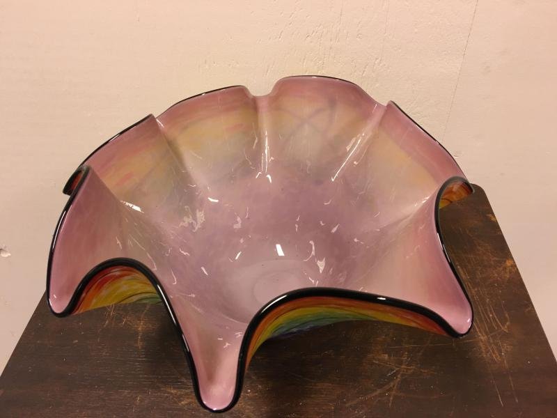 geblazen schaal, facinerend mooi-glas,de hand vervaardigd - Afbeelding 6