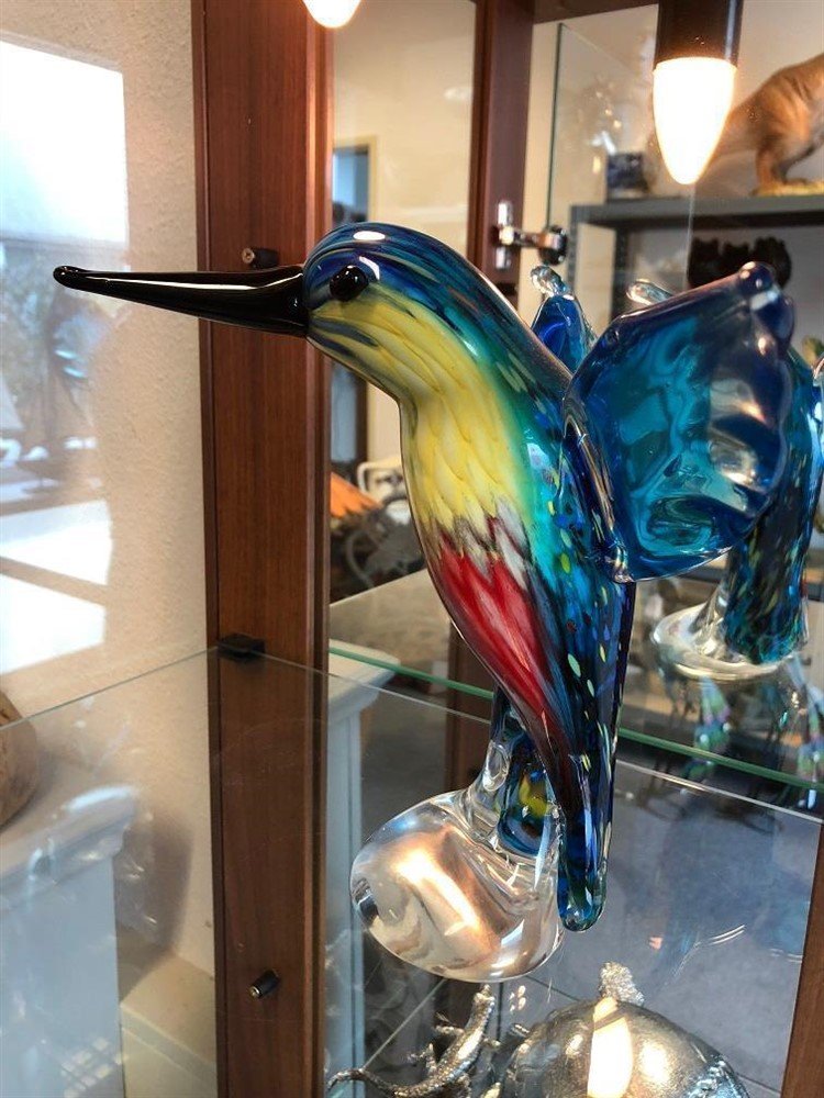 IJsvogel geheel glas, prachtig.-vogel-glas-kado - Afbeelding 2