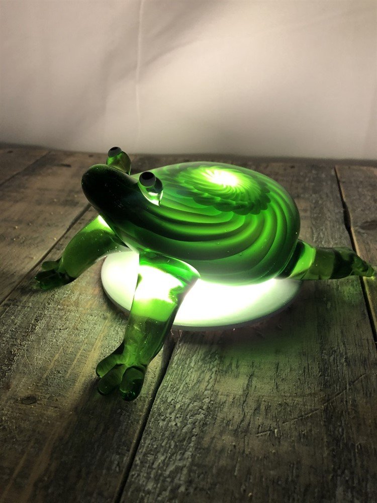 Mooie glazen kikker, geheel in kleur-glas-kikker-deco - Afbeelding 4