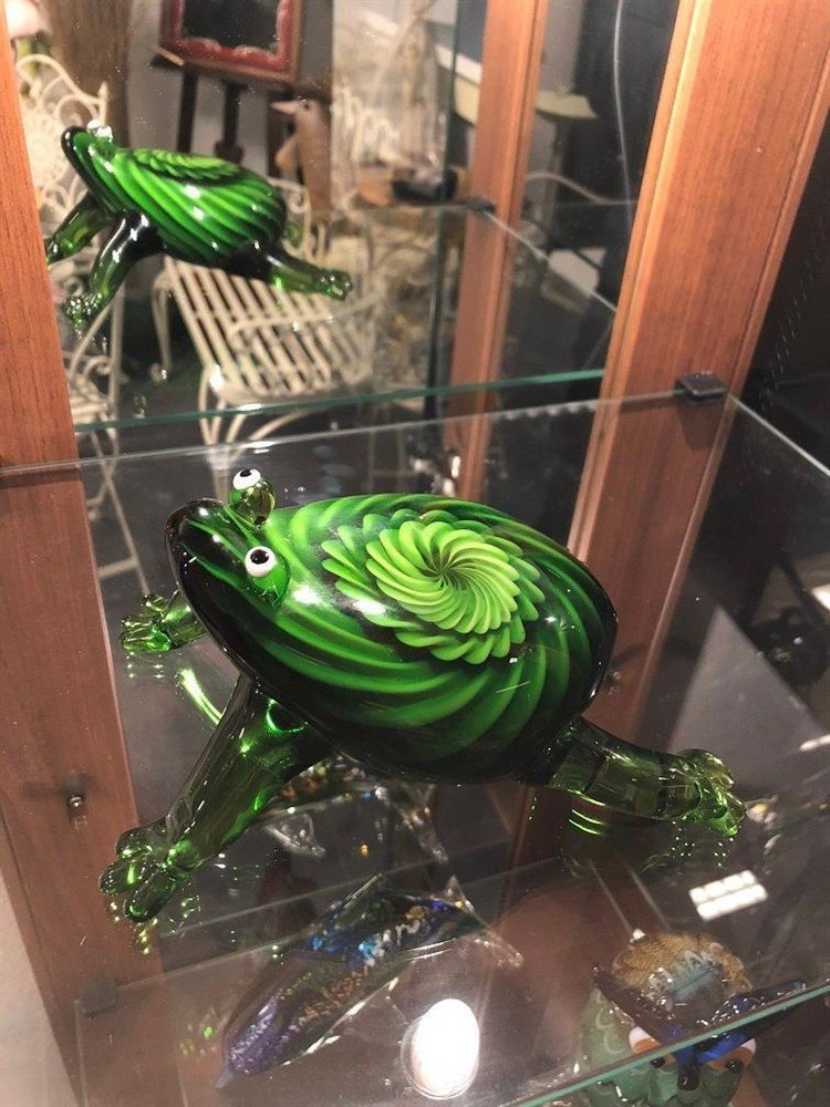 Mooie glazen kikker, geheel in kleur-glas-kikker-deco - Afbeelding 5