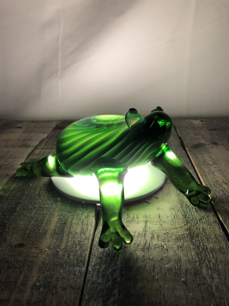 Mooie glazen kikker, geheel in kleur-glas-kikker-deco - Afbeelding 6