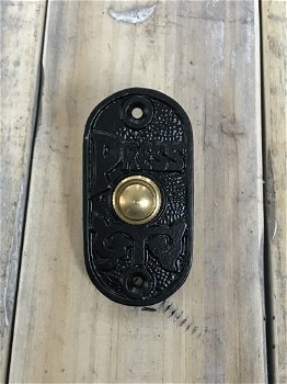 Bel in het zwart - Press - moderne deurbel, antiek ogend - 4