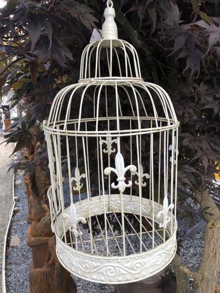 Set mooie ronde witte metalen vogelkooitjes, vogelkooi - Afbeelding 7
