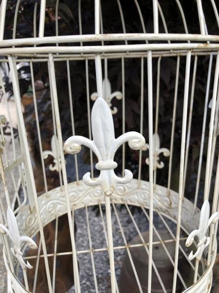 Set mooie ronde witte metalen vogelkooitjes, vogelkooi - Afbeelding 8