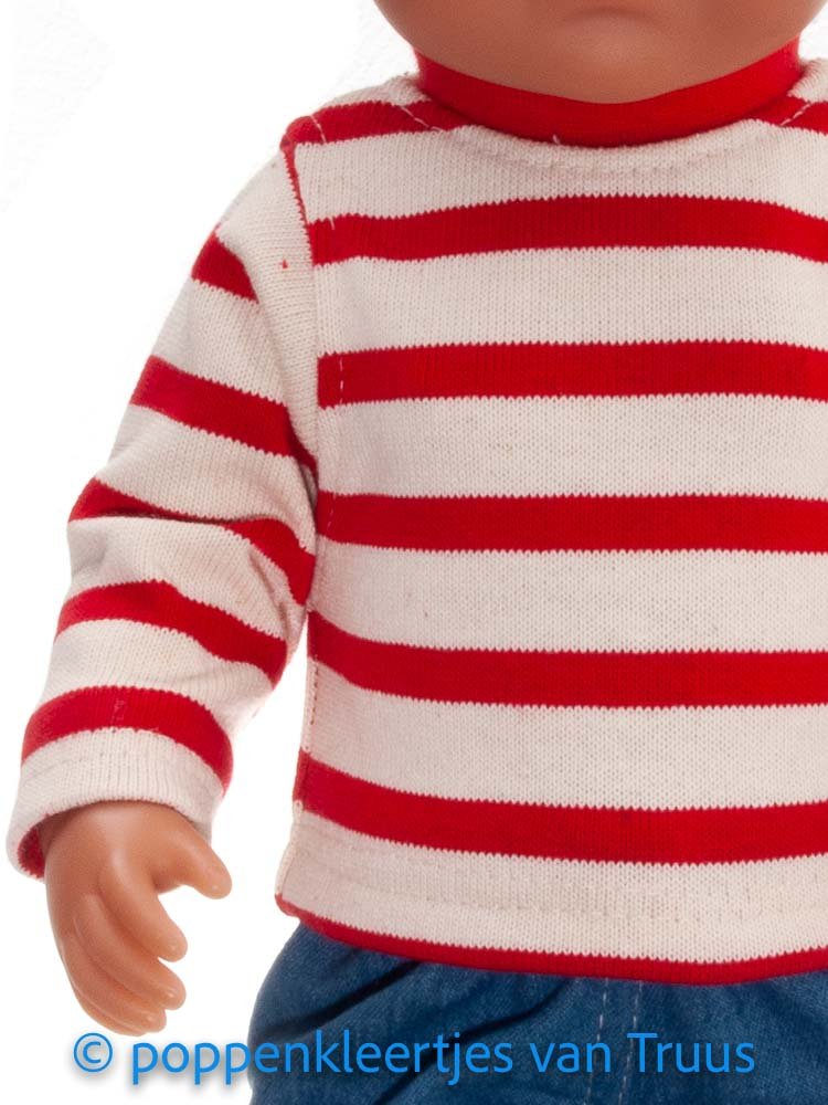 Baby Born 43 cm Jongens setje rood/ecru/blauw/streep - Afbeelding 2