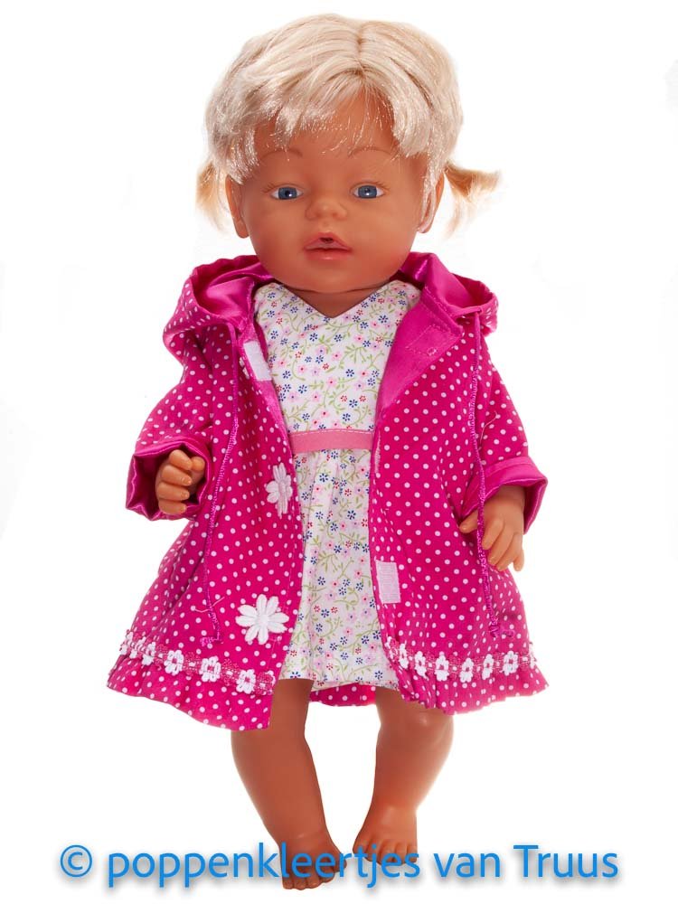 Baby Born 43 cm Jasje fuchsia/witte stipjes/bloem - Afbeelding 3