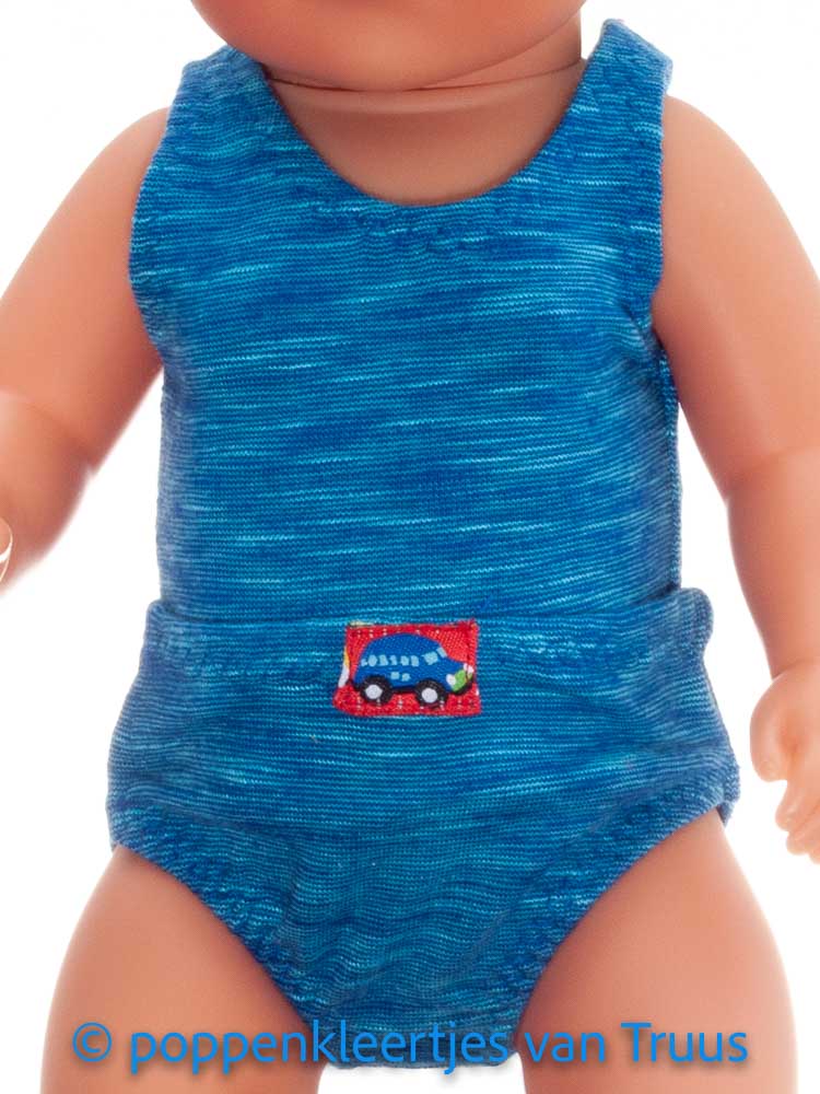 Baby Born Soft 36 cm Jongens ondergoed/blauw/aqua/streepjes - Afbeelding 2