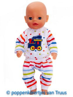 Baby Born Soft 36 cm Jongens pyjama multi/streep/stippen
