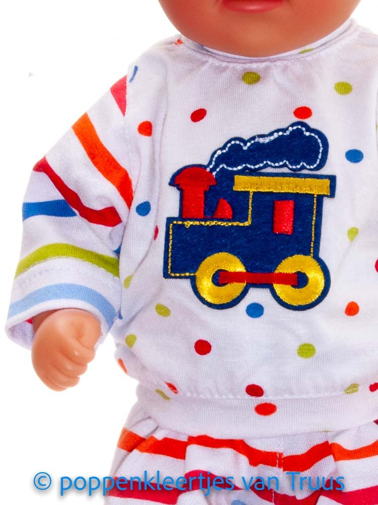Baby Born Soft 36 cm Jongens pyjama multi/streep/stippen - Afbeelding 2