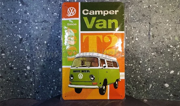 Retro metalen reclame bord VW T1 of T2 - 0