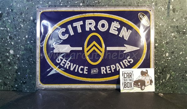 Retro metalen reclame bord Ford Service - Citroen Service - 3