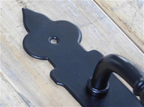 Deurgreep met sleutelgat, zwart gepoedercoat- hendel - 3