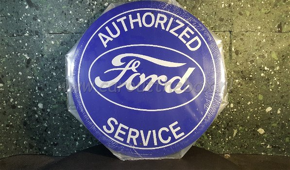 Retro metalen reclame bord Ford Service - 0