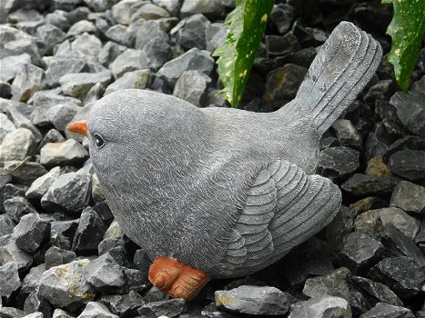 Fraai sculptuur van een vogeltje, stenen dierfiguur - mus - 1