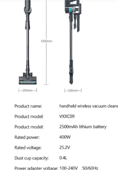 VIOMI A9 Cordless Handheld Vacuum Cleaner 120AW 23000Pa - 6