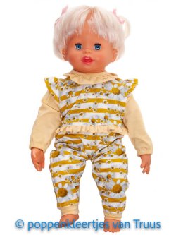 Pop 38 cm Jumpsuit/zachtgeel/bloem/streep